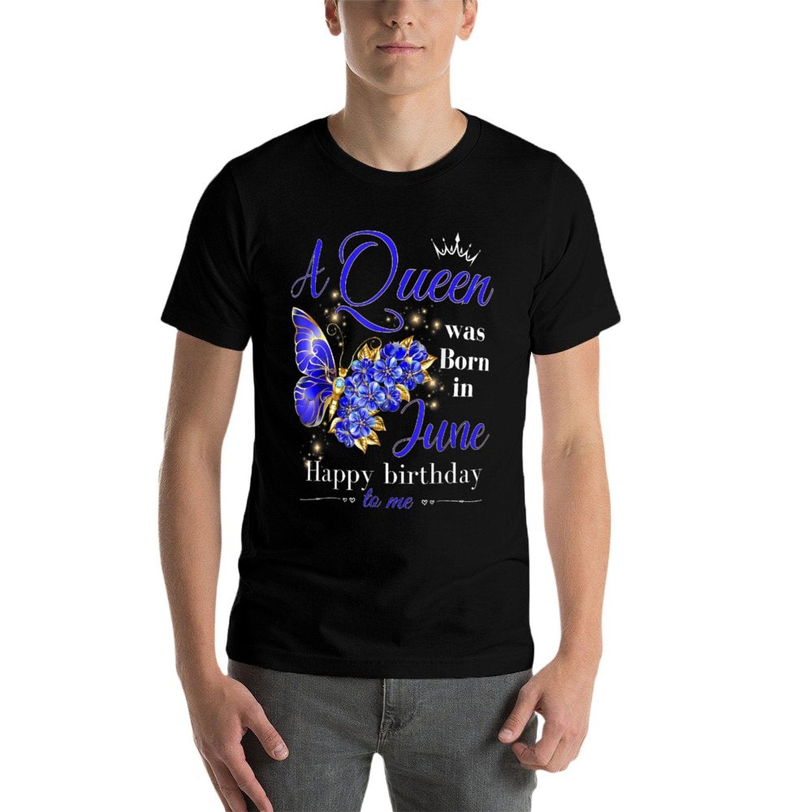 A Queen Was Born In June Women Girls Ladies June Birthday  Odor-resistant T-Shirt