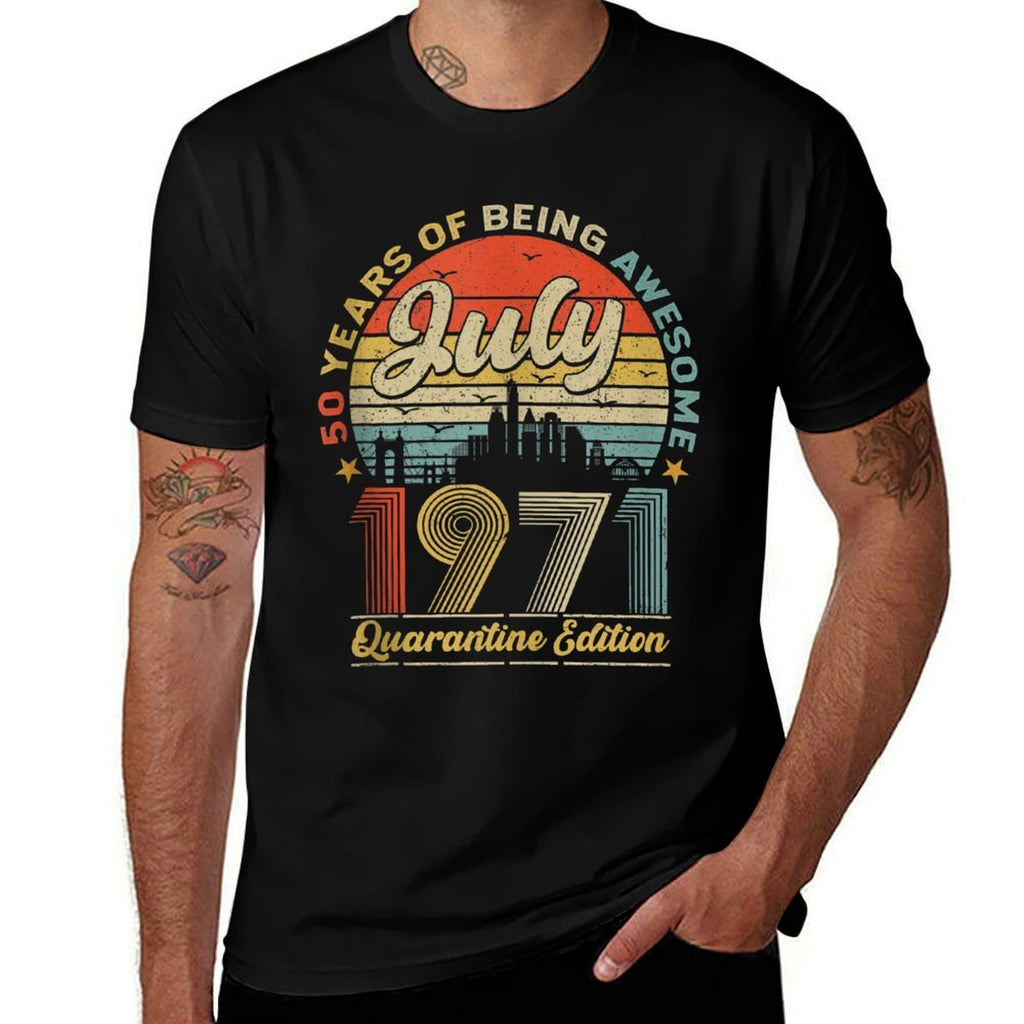 50th Birthday Decoration July 1971 Men Women 50 Years Old  Moisture-wicking T-Shirt
