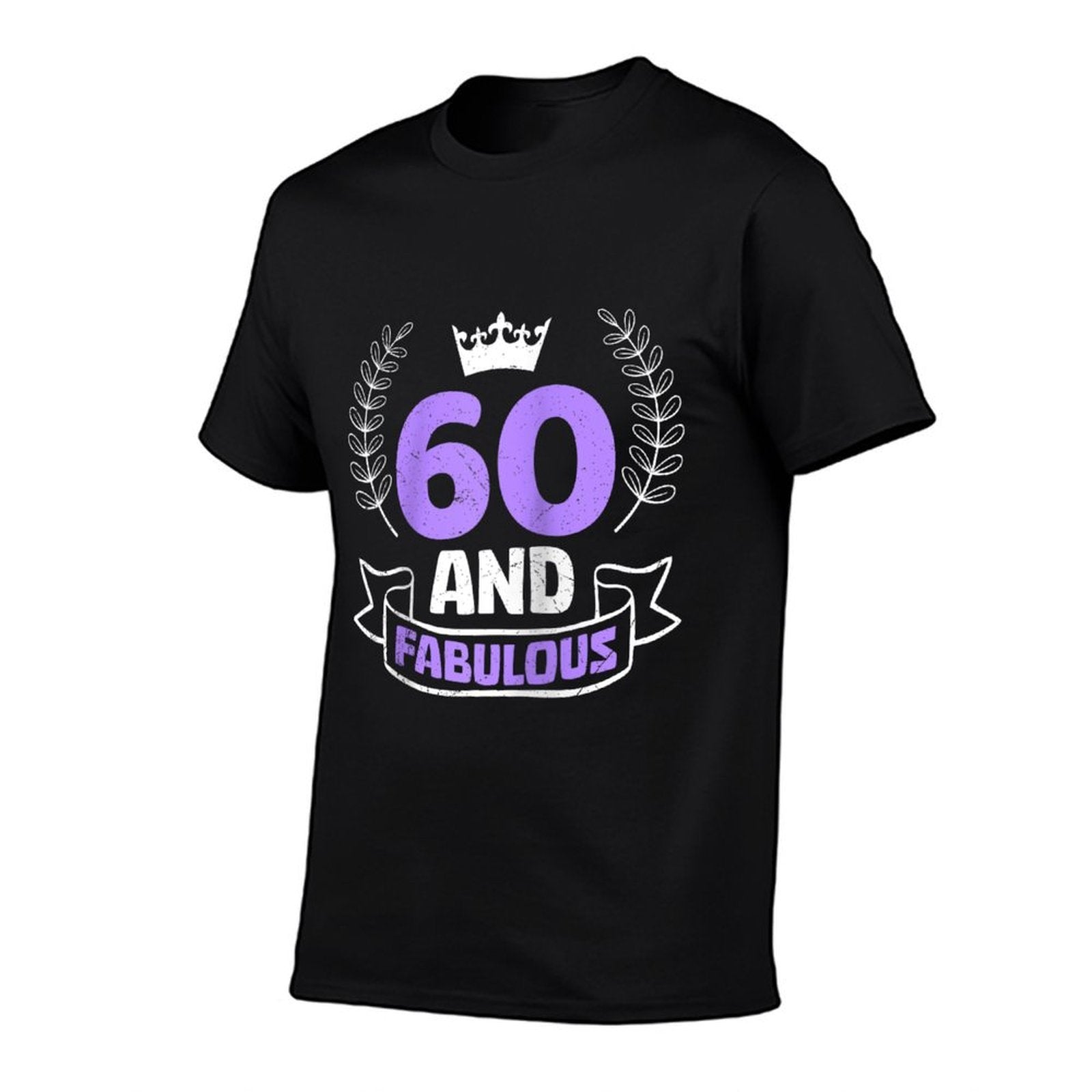 60th Birthday 60 AND FABULOUS Funny Women Birthday Raglan Baseball  Ribbed Collar T-Shirt