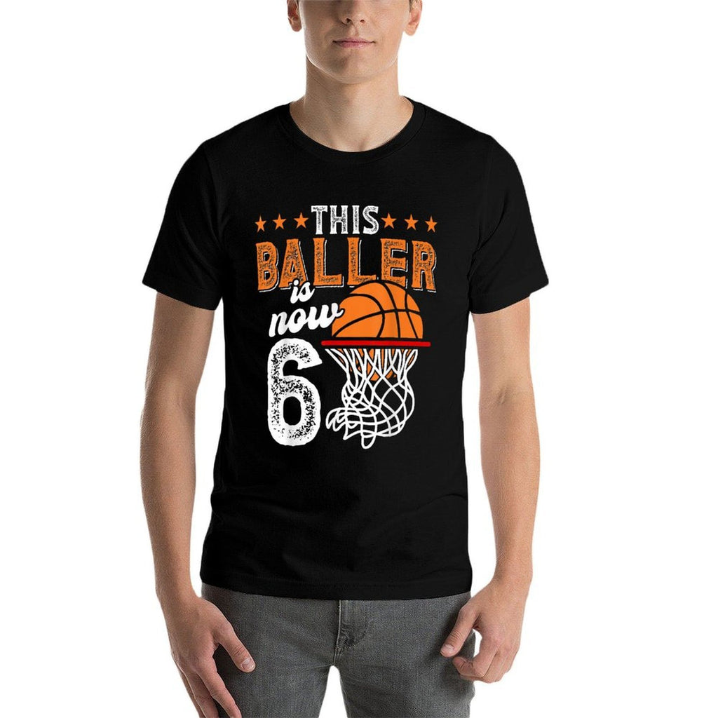 6th Birthday Boys Basketball Player This Baller Is Now 6  Lightweight T-Shirt