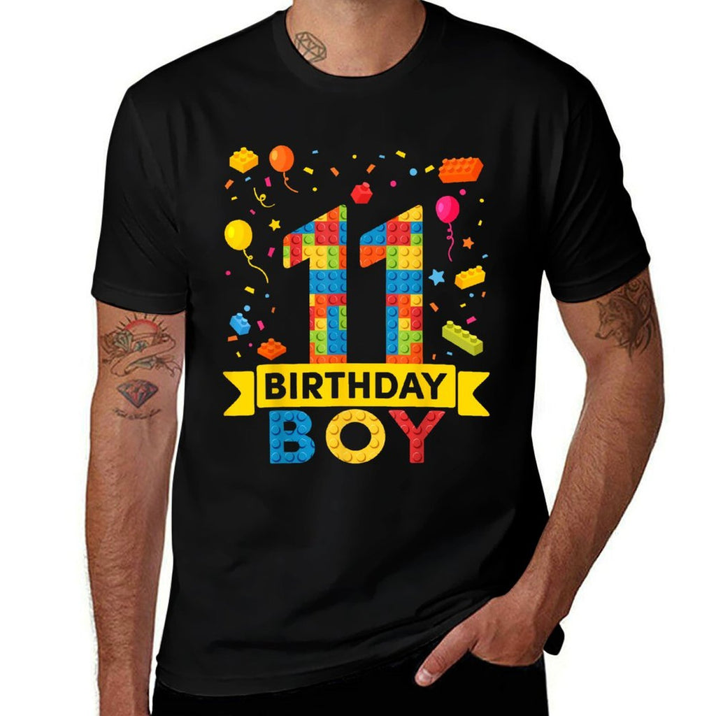11 Year Old Building Blocks 11th Birthday Boy  Relaxed-fit T-Shirt
