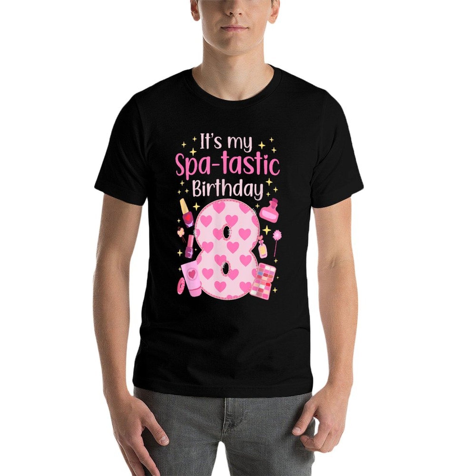 8th Spa Birthday Eight Year Old Spa B-Day Girls Spa Party  Lightweight T-Shirt