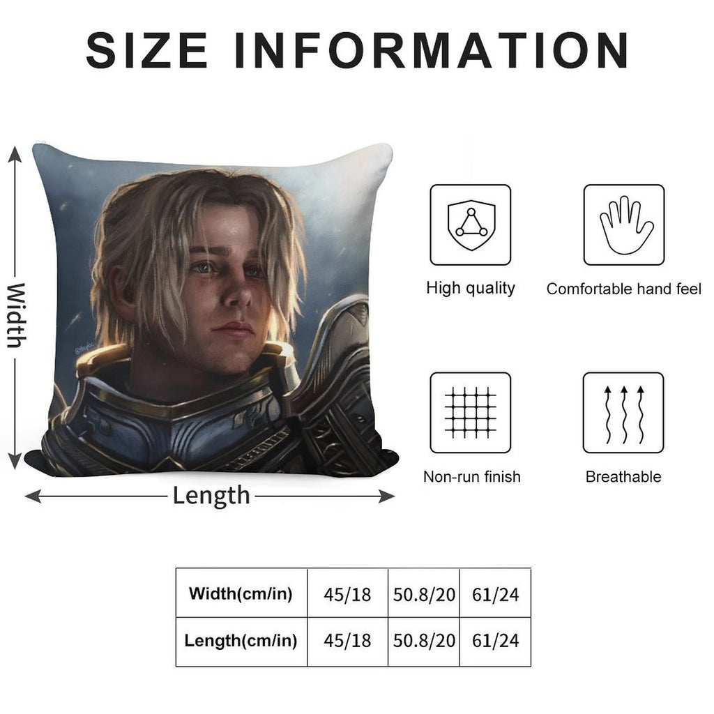 Anduin Wrynn Soft Gift Ready Throw Pillow
