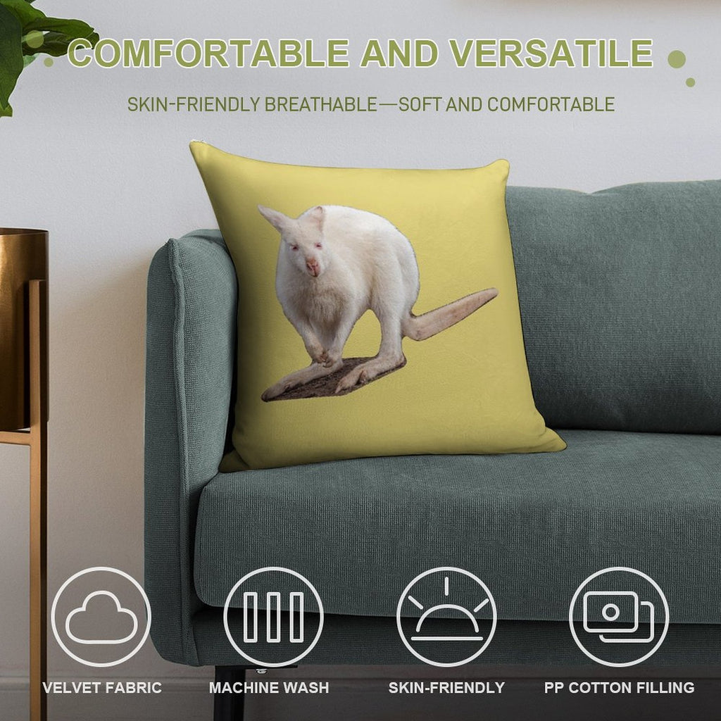 Albino Wallaby Soft Skin-Friendly Throw Pillow