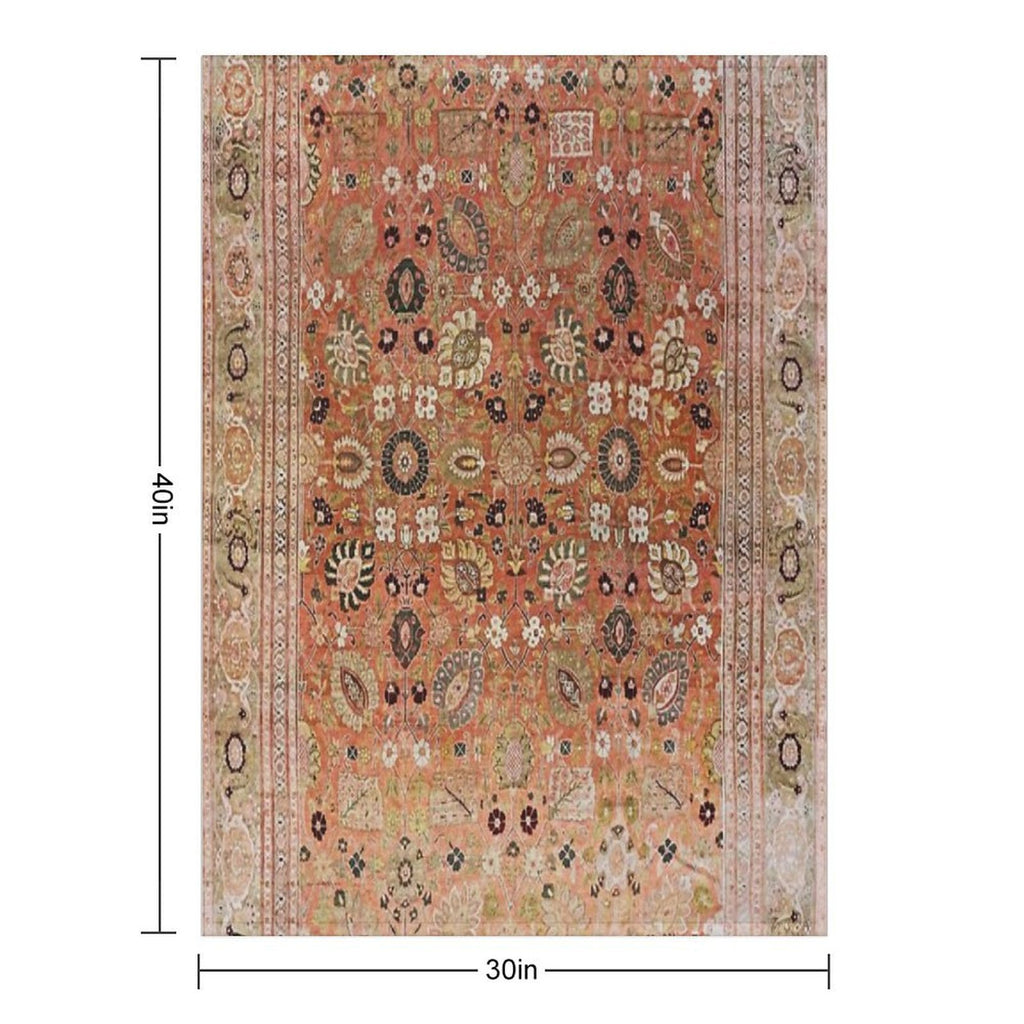 Antique Tabriz Persian Rug Print Anti-pilling Throw Blanket