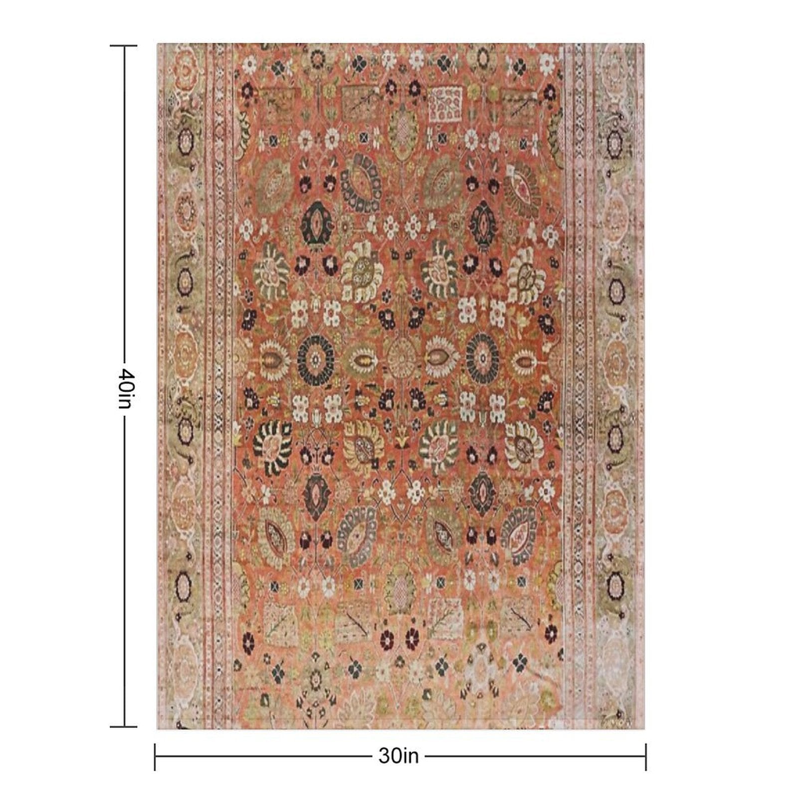 Antique Tabriz Persian Rug Print Anti-pilling Throw Blanket