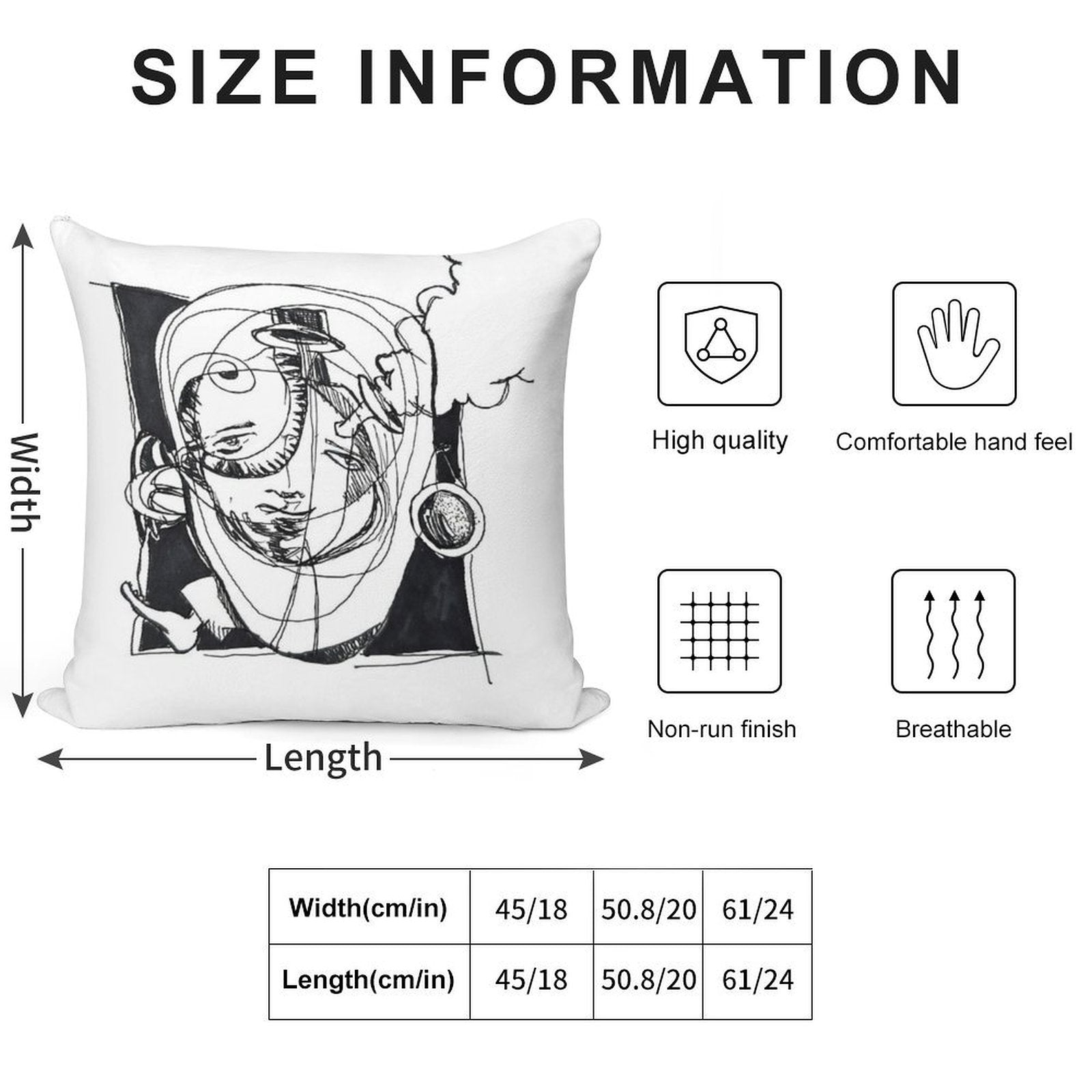 Around Space Soft Hidden Zipper Throw Pillow