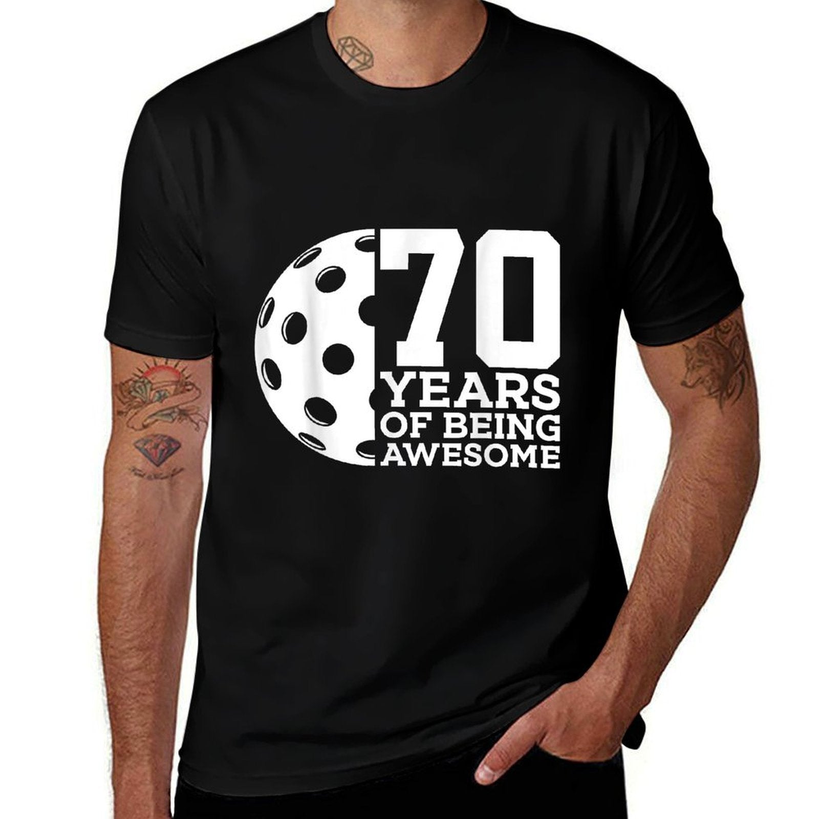 70 YEARS OF BEING AWESOME PICKLEBALL 70TH BIRTHDAY  Eco-friendly Material T-Shirt