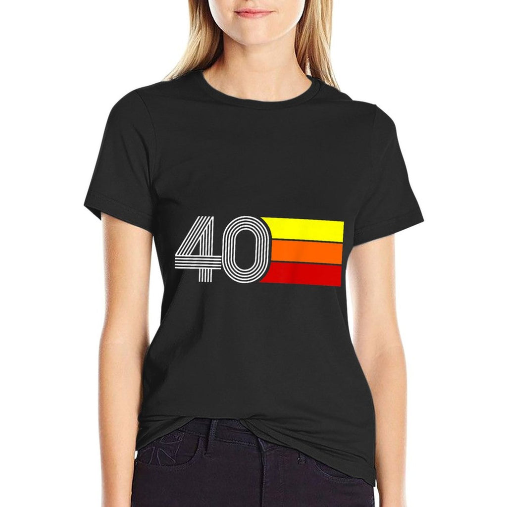 40th Birthday Gift for Men Women  Rolled Sleeves T-Shirt