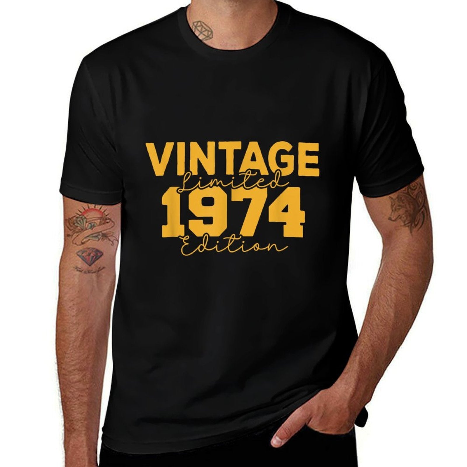 50 Birthday Decorations Men Best of 1974 BDay 50th Birthday  High-quality Stitching T-Shirt