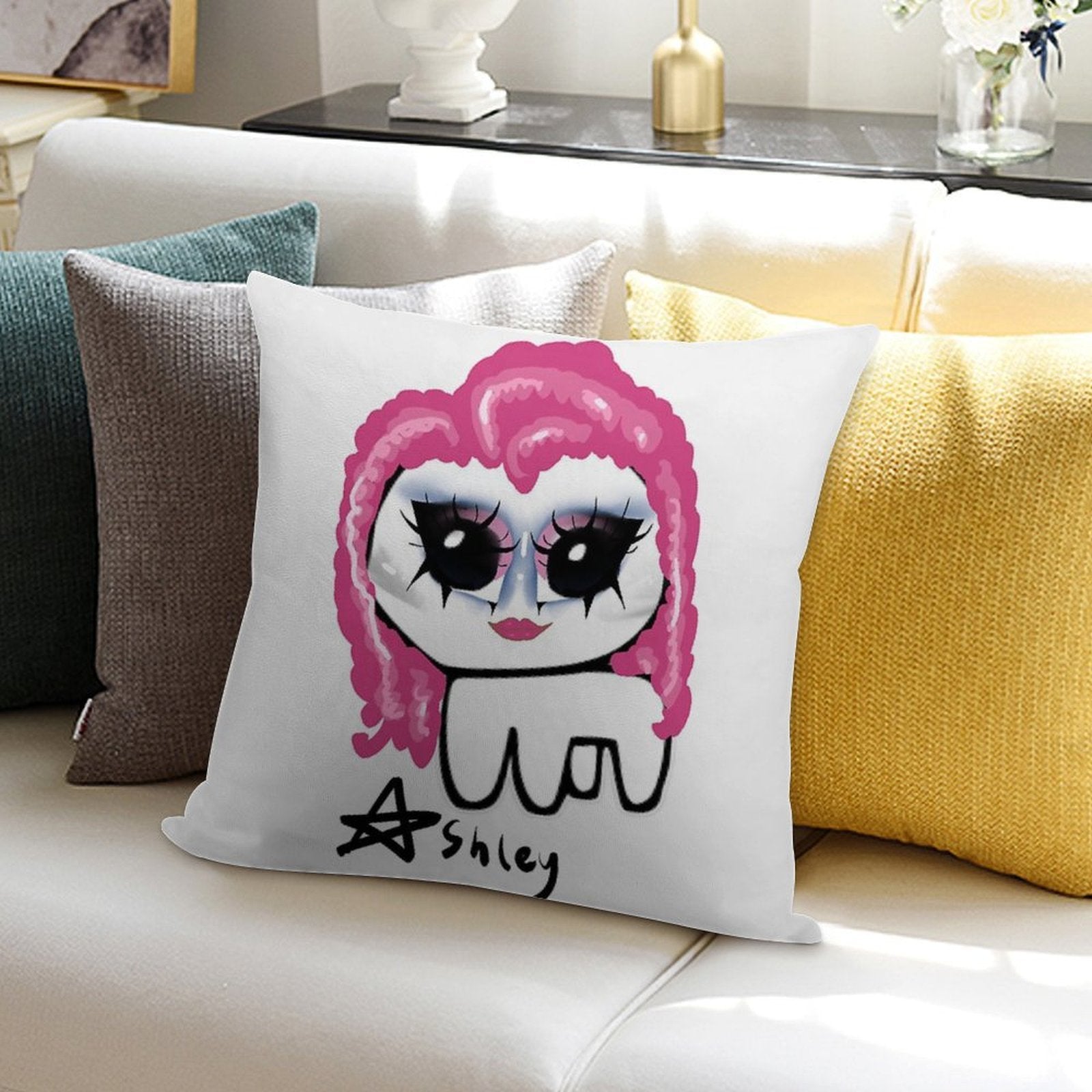 Ashley Awe Tism Creature Soft Home Decor Throw Pillow