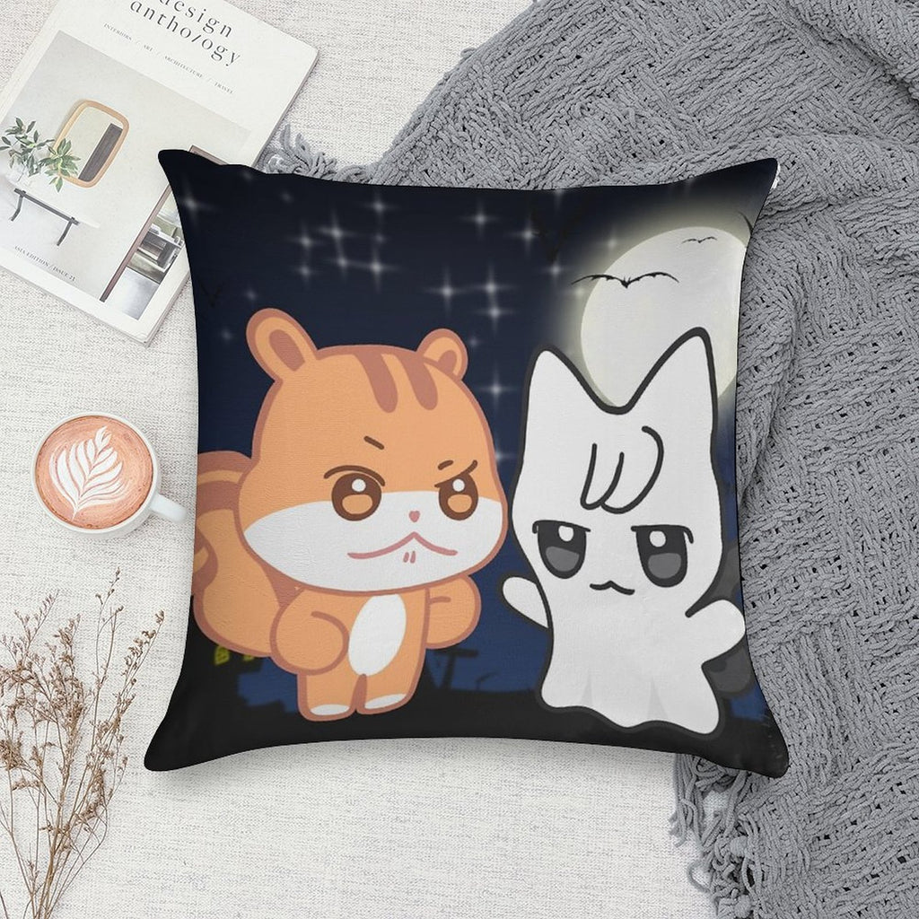 Aniteez Halloween Jjoongrami And Wooyonyang Soft Short Plush Fabric Throw Pillow