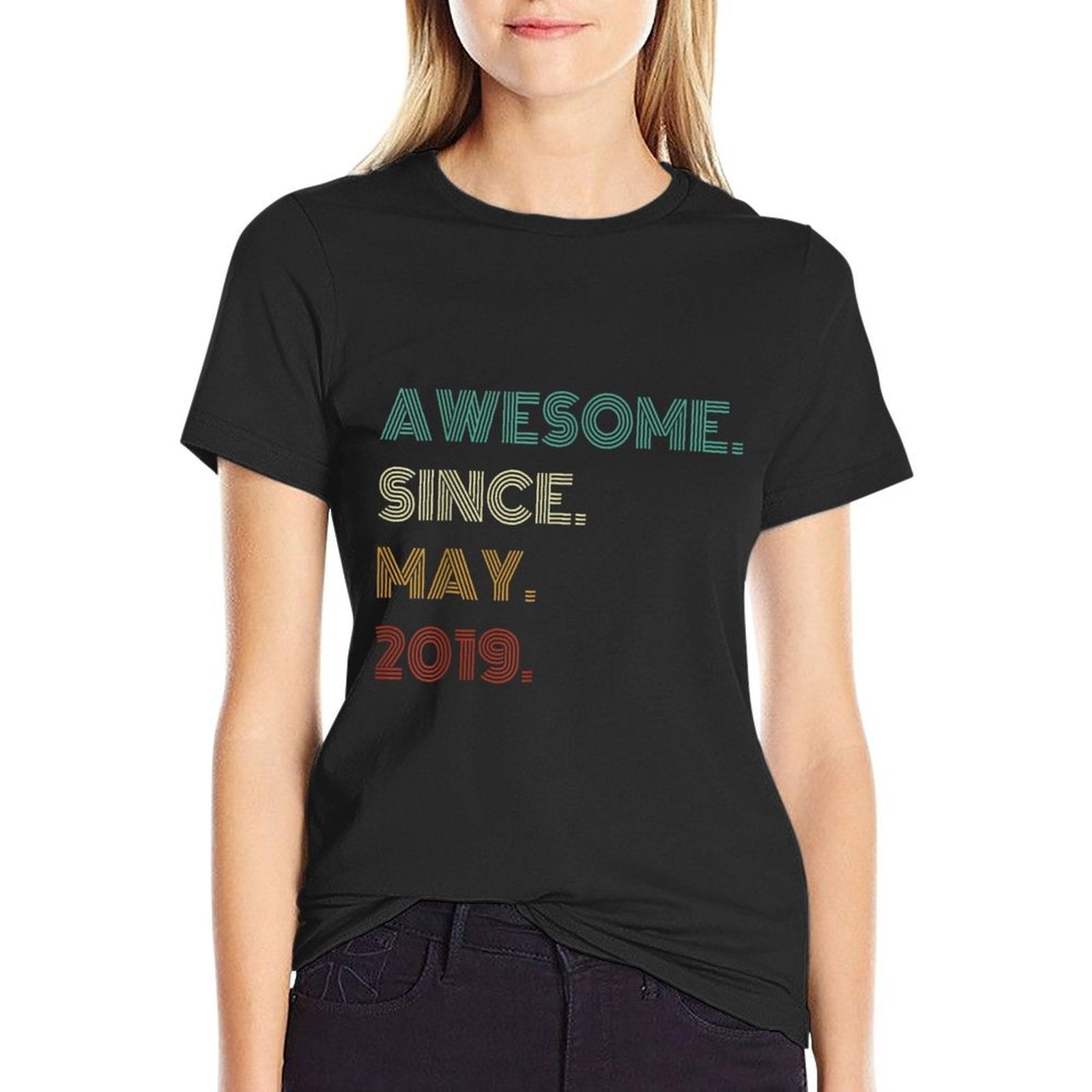 6 Years Old Awesome Since May 2019 6th Birthday  Affordable Price T-Shirt