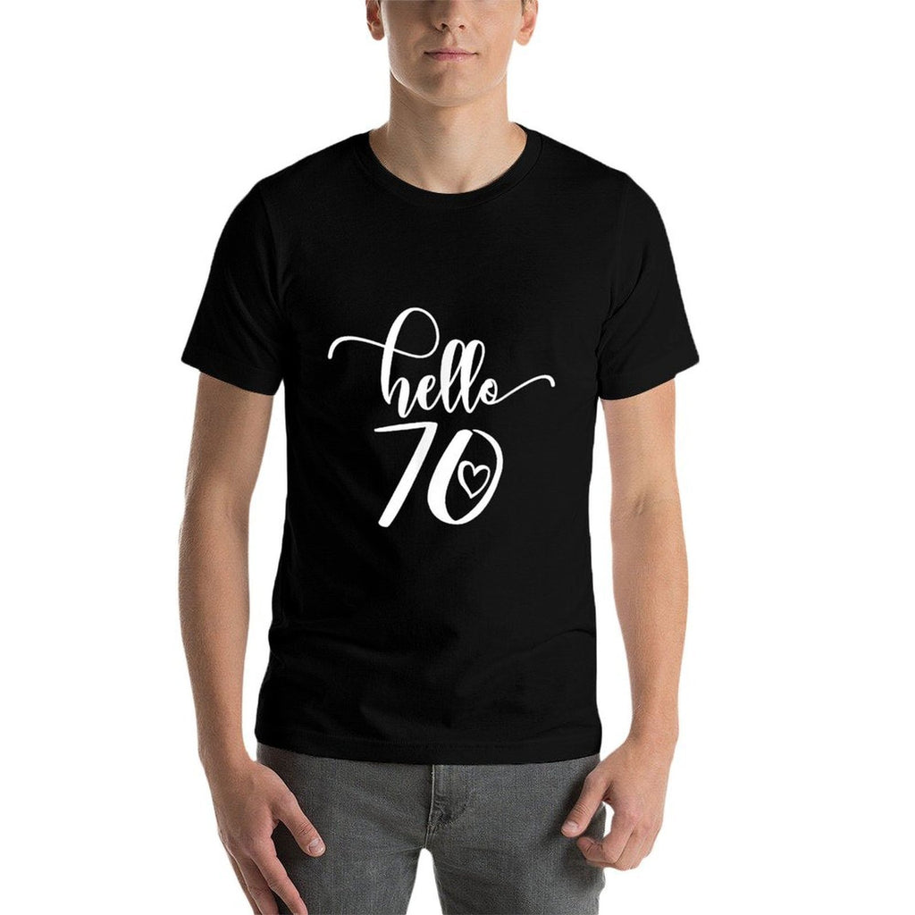 70th Birthday Ladies Hello 70 Years Old Cute  Trendy Pattern T-Shirt