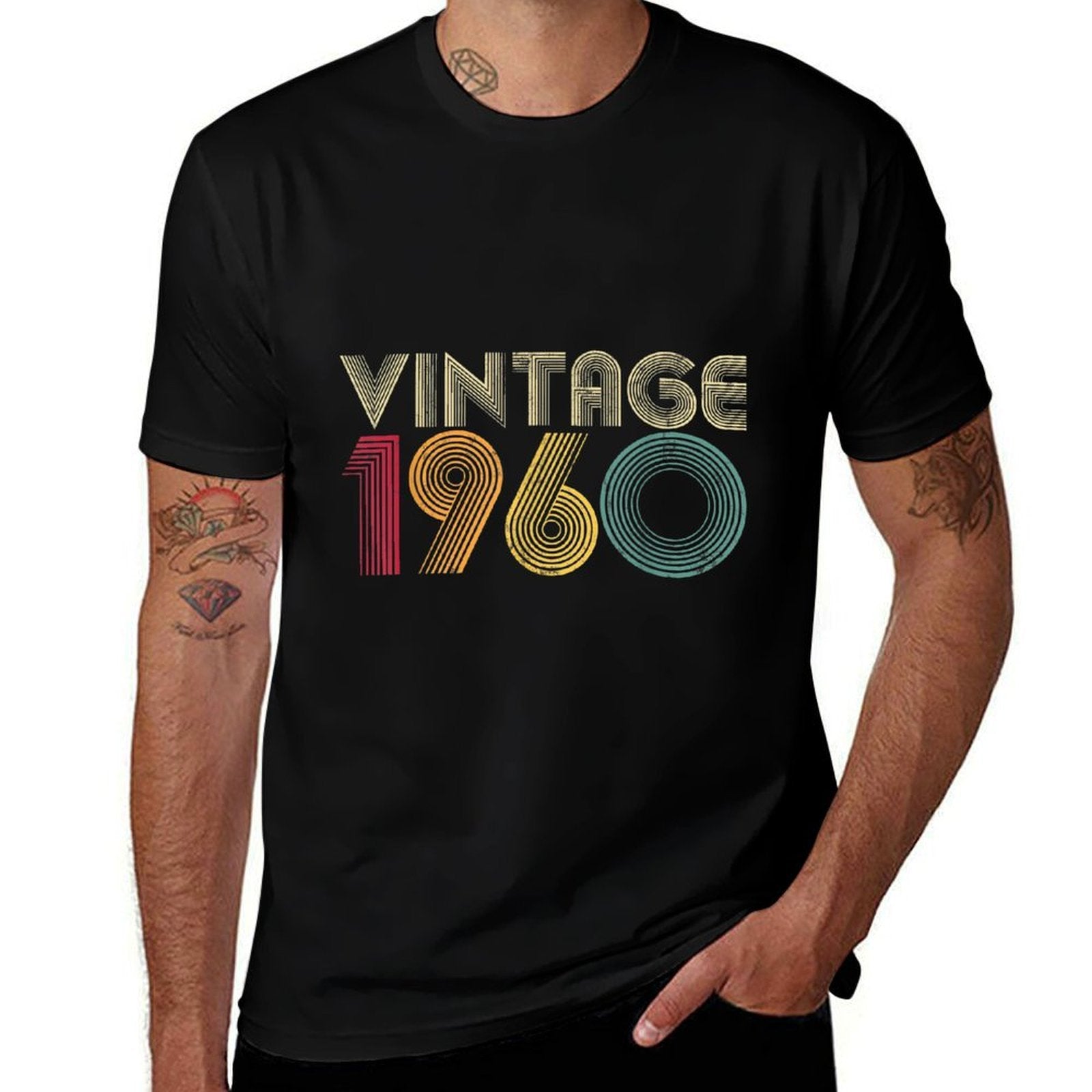 1960 60th Birthday Gift Vintage 60 Years Old Men Women Retro  Odor-resistant T-Shirt