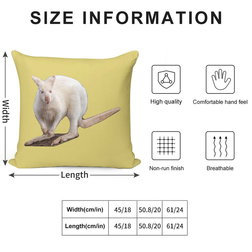 Albino Wallaby Soft Skin-Friendly Throw Pillow