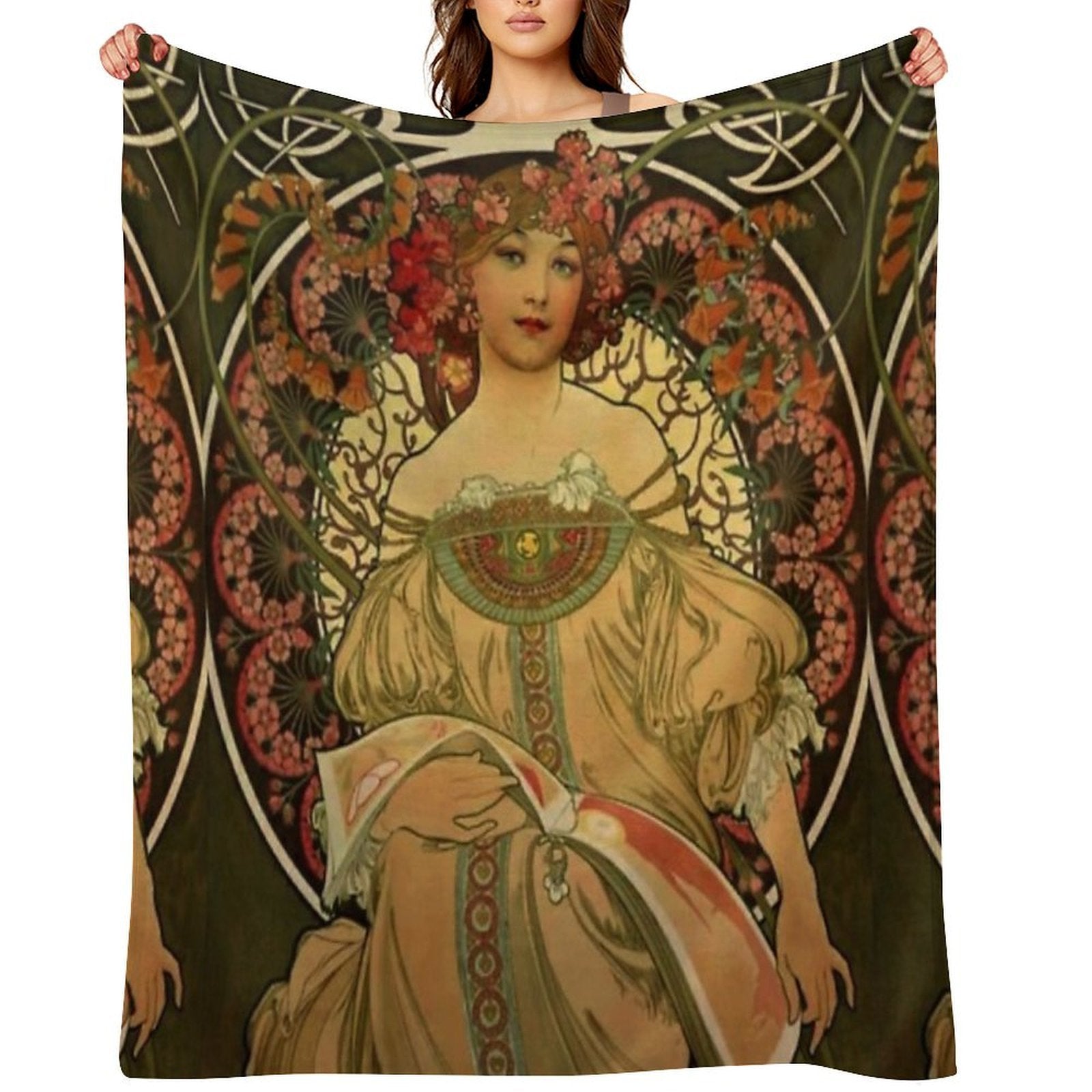 Alphonse Mucha -1860 - 1939 Durable Throw Blanket
