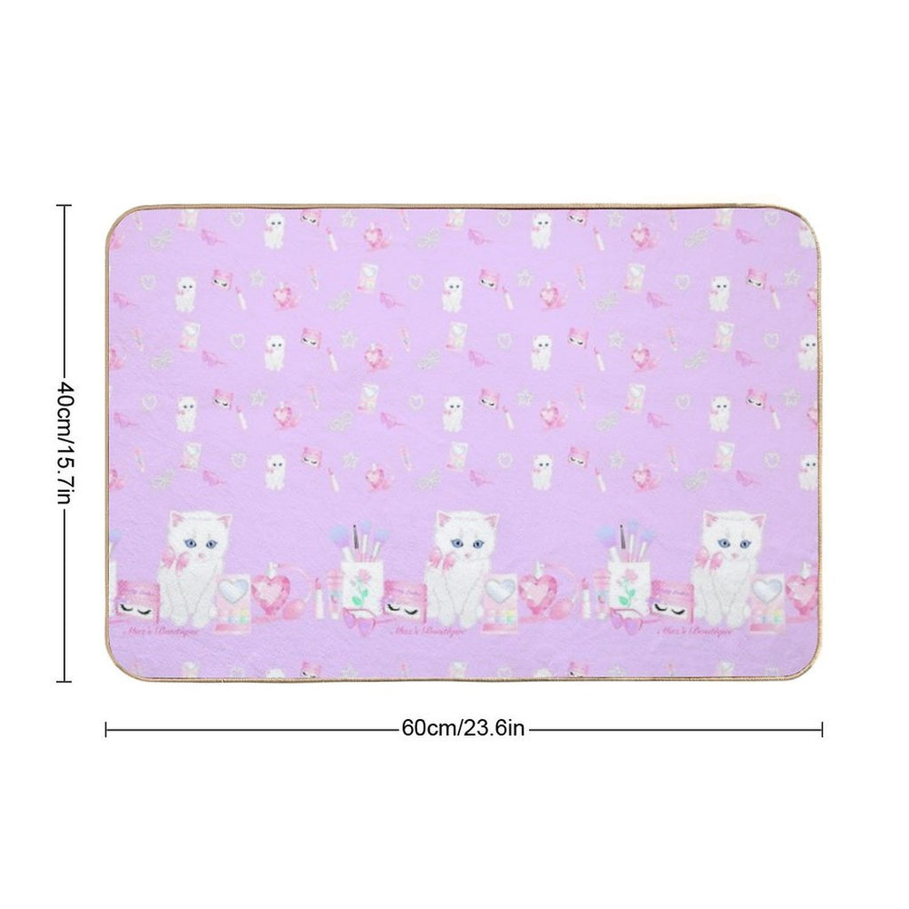 Cosmetics Kitten  Long-Lasting Bath Mat