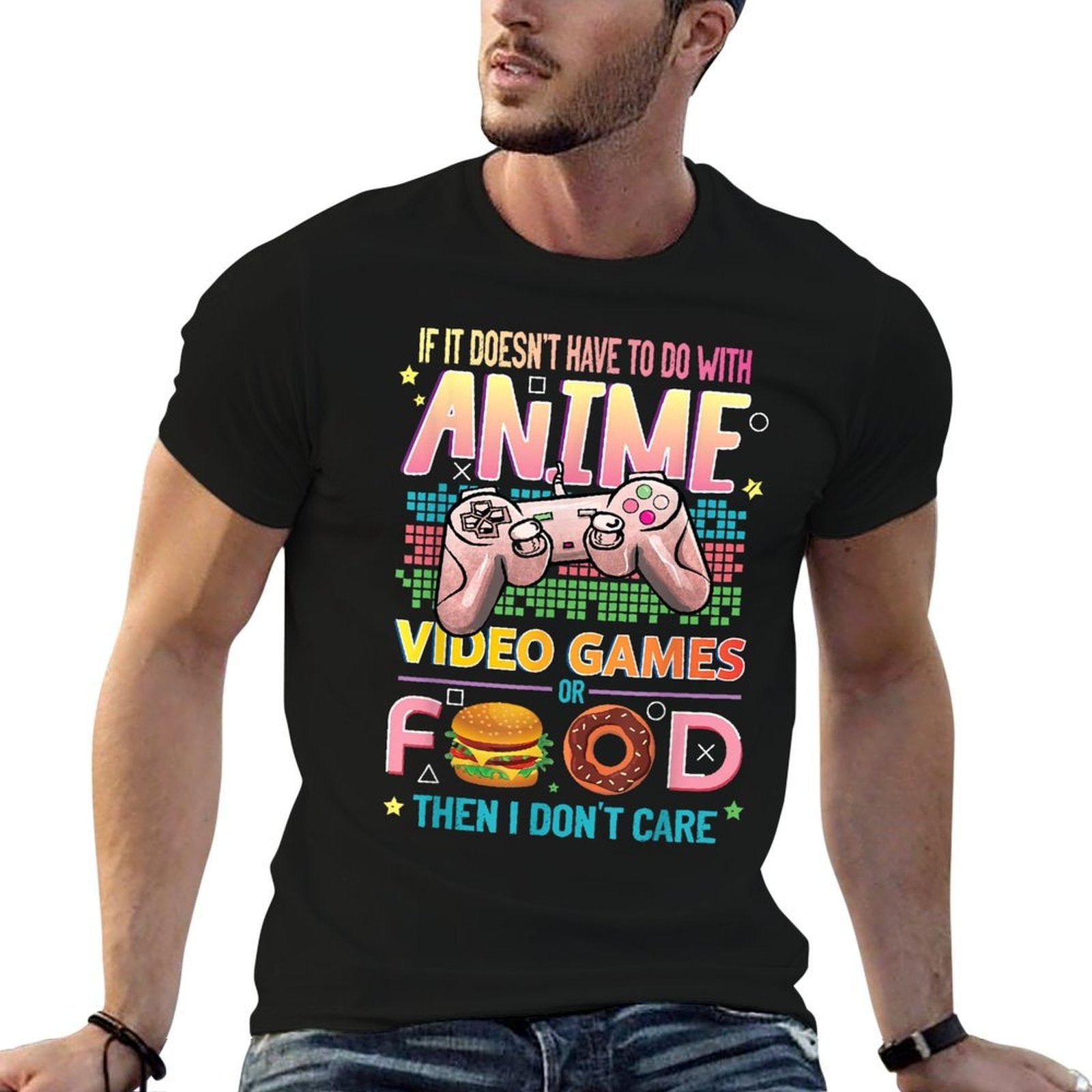 Anime Video Games Food - Anime Lovers Gifts Idea Girls Boys  Stretchy T-Shirt