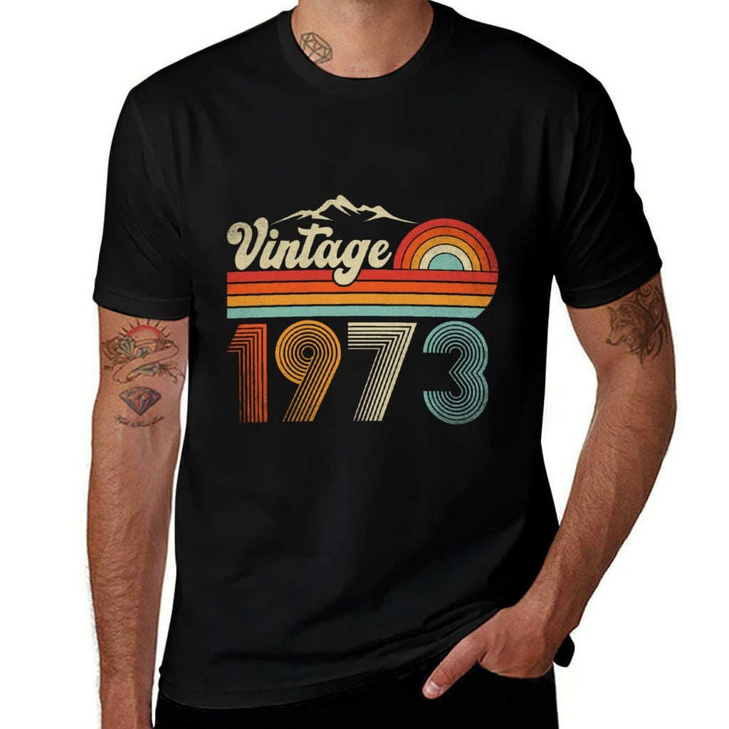 50 Year Old Retro Gift Men Women Vintage 1973 50th Birthday  Slim-fit Cut T-Shirt