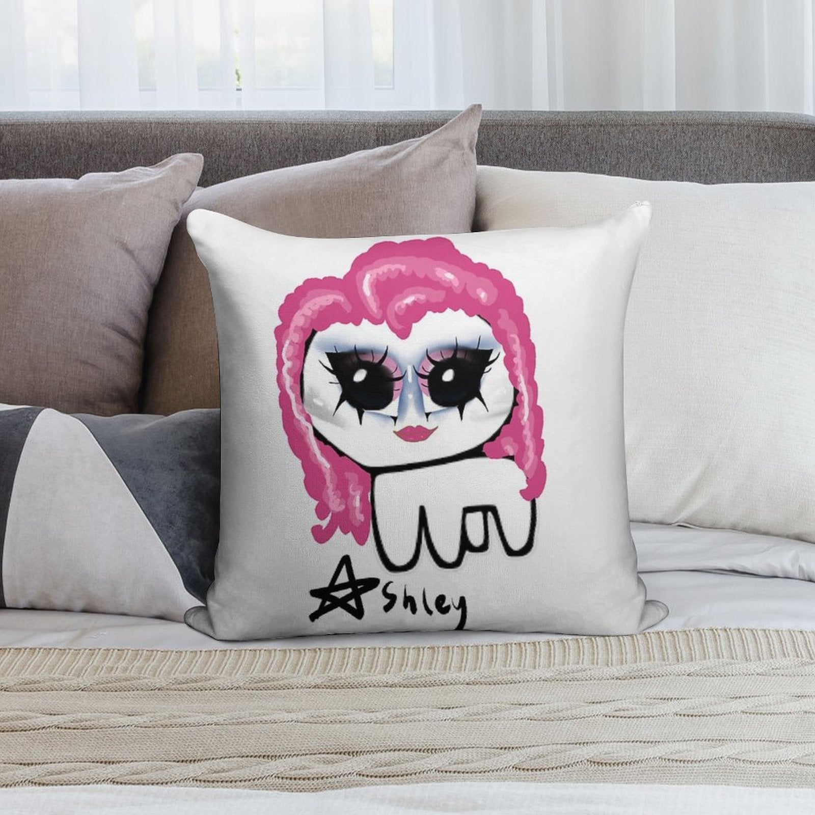 Ashley Awe Tism Creature Soft Home Decor Throw Pillow