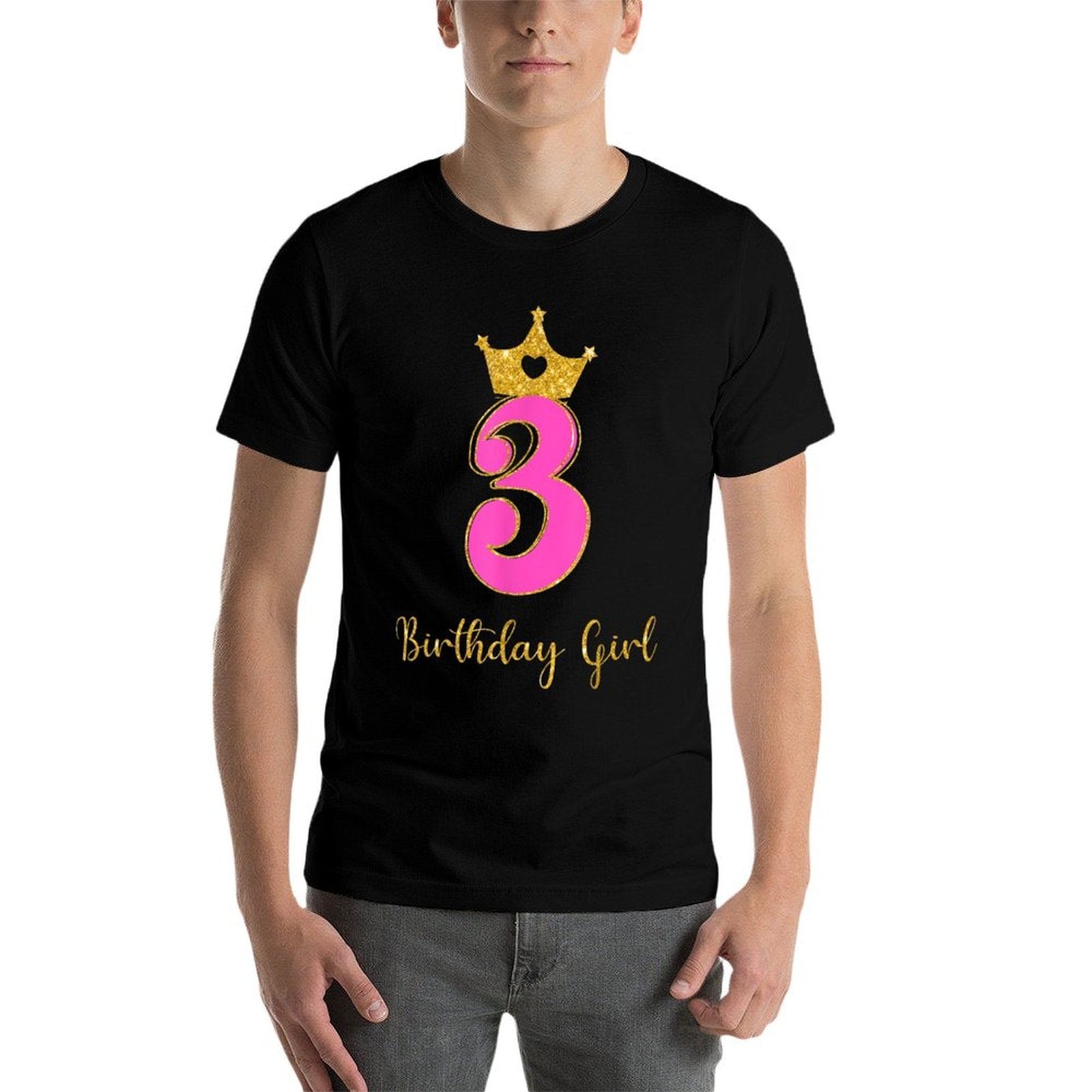 3rd Birthday Girls 3 Three Year Old Birthday Party Toddler  High-quality Stitching T-Shirt